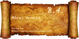 Mérei Arnold névjegykártya